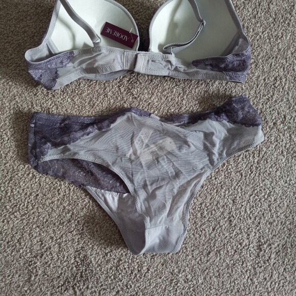 NWT Adore Me Cyla Push Up Set size 34A S purple lace/mesh - Picture 10 of 10
